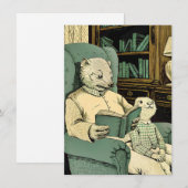 Altes Schaf las ein Buch an ein junges Schaf Dankeskarte (Vorne/Hinten)