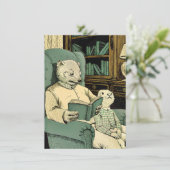 Altes Schaf las ein Buch an ein junges Schaf Dankeskarte (Stehend Vorderseite)