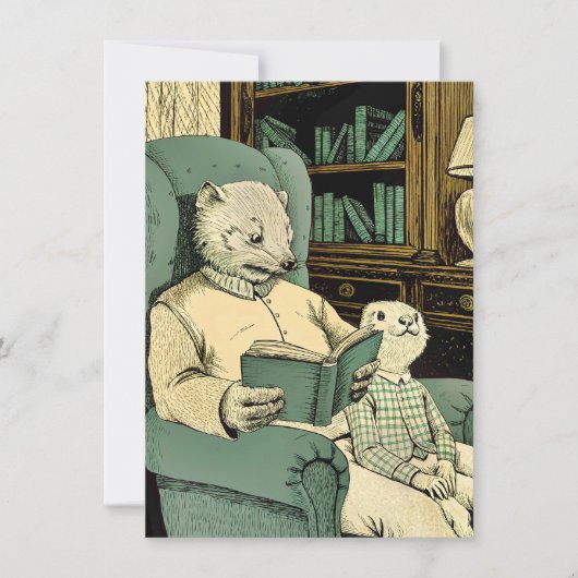 Altes Schaf las ein Buch an ein junges Schaf Dankeskarte (Vorderseite)