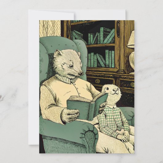 Altes Schaf las ein Buch an ein junges Schaf Dankeskarte (Vorderseite)