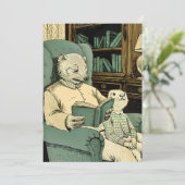 Altes Schaf las ein Buch an ein junges Schaf Dankeskarte (Stehend Vorderseite)