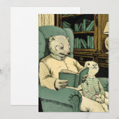 Altes Schaf las ein Buch an ein junges Schaf Dankeskarte (Vorne/Hinten)