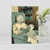 Altes Schaf las ein Buch an ein junges Schaf Einladung (Stehend Vorderseite)