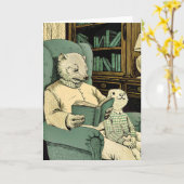 Altes Schaf las ein Buch an ein junges Schaf Karte (Gelbe Blume)