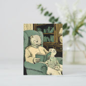 Altes Schaf las ein Buch an ein junges Schaf Postkarte (Stehend Vorderseite)
