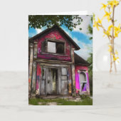 Altes Scheunenhaus in der Nähe des Waldes Karte (Gelbe Blume)