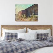 Altes Schienenfahrzeug und Bahnhof Leinwanddruck (Insitu (Schlafzimmer))