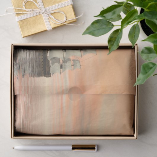 Altes Schiff bei Sonnenuntergang - 3D-Rendering Seidenpapier (Geschenk)