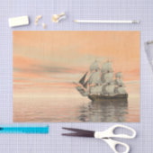 Altes Schiff bei Sonnenuntergang - 3D-Rendering Seidenpapier (Handwerk)