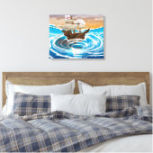 Altes Schiff fällt in einen Whirlpool Leinwanddruck (Insitu (Schlafzimmer))