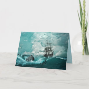 altes Schiff Grußkarte Karte