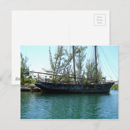 Altes Schiff Postkarte (Vorne/Hinten)