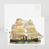 Altes Schiff Postkarte (Vorne/Hinten)