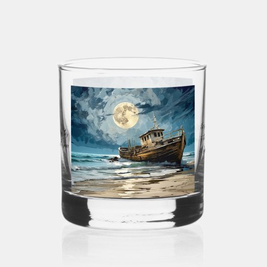 Altes Schiff Whiskyglas (Rückseite)