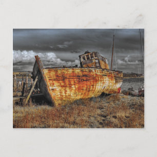 Altes Schiffswrack Postkarte