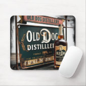 Altes Schild für OLD DOG RUM Mousepad (Mit Mouse)