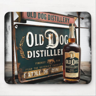 Altes Schild für OLD DOG RUM Mousepad