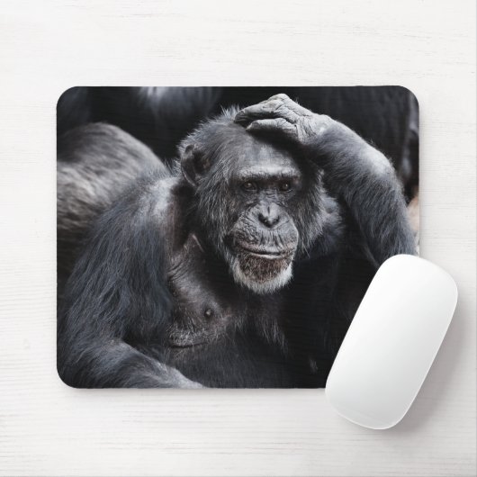 Altes Schimpanzee-Mousepad Mousepad (Mit Mouse)