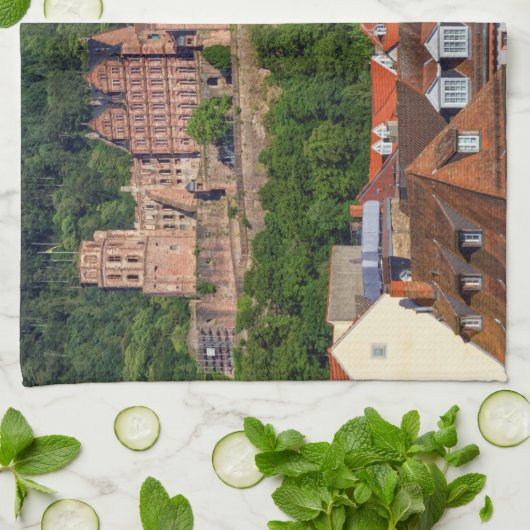 Altes Schloss in Heidelberg, Deutschland Geschirrtuch (Gefaltet)