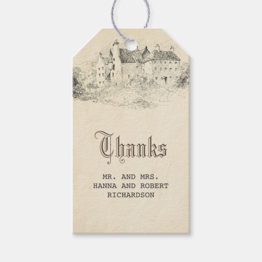 Altes Schloss Messe Hochzeit Vintag Geschenkanhänger (Vorderseite)