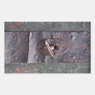 Altes Schloss mit Schlüssel Rechteckiger Aufkleber