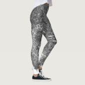 Altes Schönheitsschwarzes ein Weiß Leggings (Rechts)