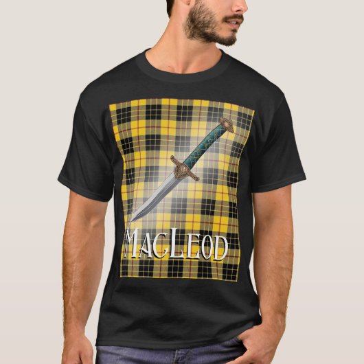 Altes schottisches Clan MacLeod-Tartan-Design T-Shirt (Vorderseite)