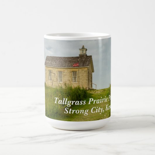 Altes Schulhaus am Kansas Prairie Kaffeetasse (Mittel)