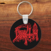 altes Schullogo rot auf schwarzer Taste Schlüsselanhänger (Vorderseite)