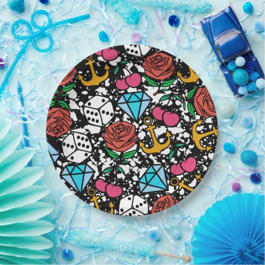 Altes Schulmuster Pappteller (Party)