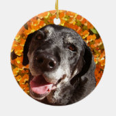 Altes schwarzes Labrador Keramik Ornament (Hinten)