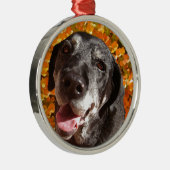 Altes schwarzes Labrador Silbernes Ornament (Rechts)