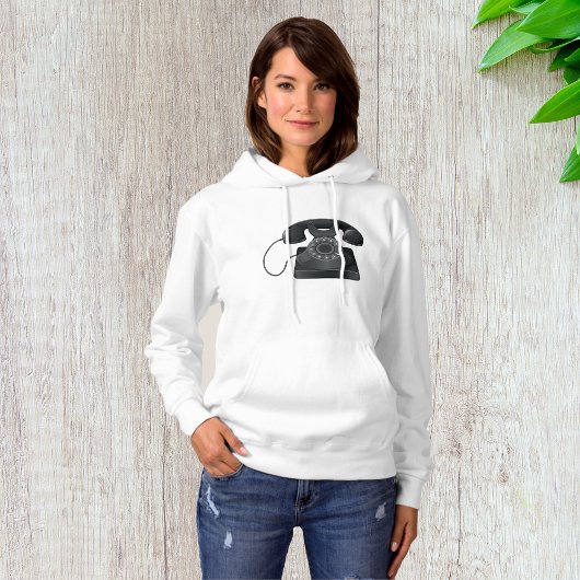 Altes schwarzes Telefon Frauen Hoodie