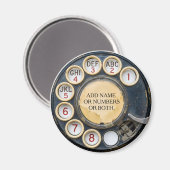 Altes Schwarzes Wählscheiben-Telefon mit Gebrauchs Magnet (Vorderseite/Rückseite)