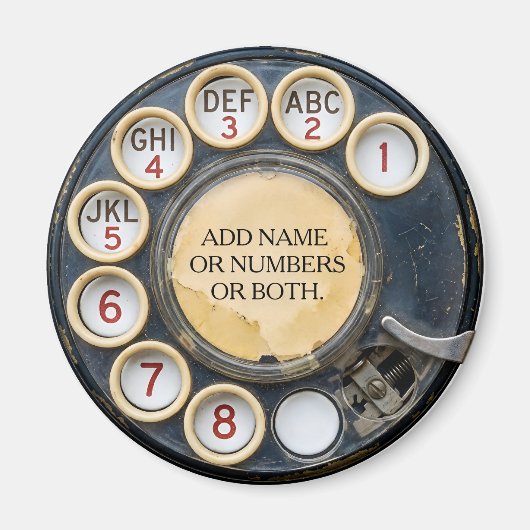 Altes Schwarzes Wählscheiben-Telefon mit Gebrauchs Magnet (Vorne)
