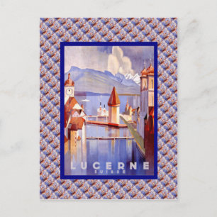 Altes Schweiz, Luzern, Brücken Postkarte