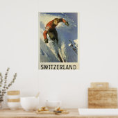 Altes Schweizer Skiposter Poster (Küche)