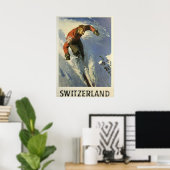 Altes Schweizer Skiposter Poster (Heimbüro)