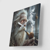 Altes Seaman Rauchen ein Stück Quadratische Wanduhr (Winkel)