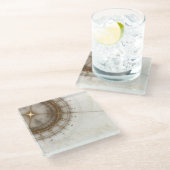 Altes Seediagramm, Schmutz Glasuntersetzer (Schrägansicht)