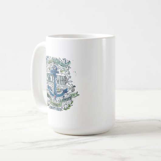 Altes Seemann-Anker-Plakat Kaffeetasse (Vorderseite Links)