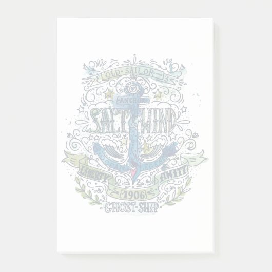 Altes Seemann-Anker-Plakat Post-it Klebezettel (Vorderseite)