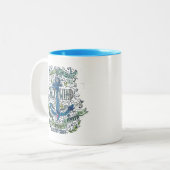 Altes Seemann-Anker-Plakat Zweifarbige Tasse (Vorderseite Links)