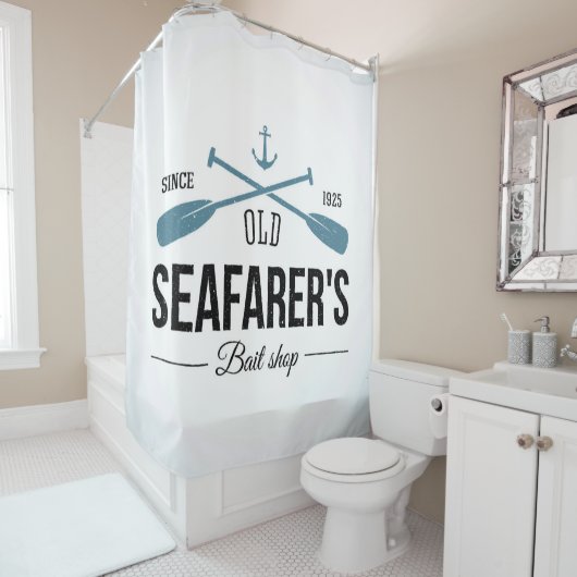 Altes Seemann-Köder-Geschäft Duschvorhang (Beispiel)