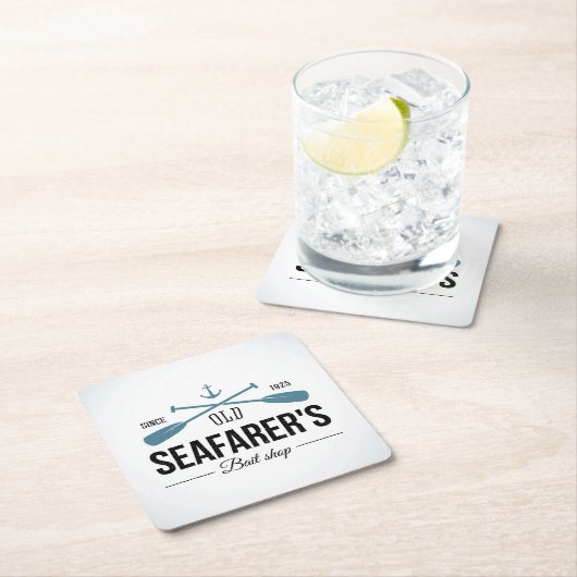 Altes Seemann-Köder-Geschäft Rechteckiger Pappuntersetzer (Vor Ort)