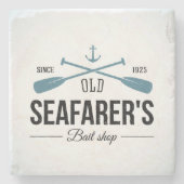 Altes Seemann-Köder-Geschäft Steinuntersetzer (Vorderseite)