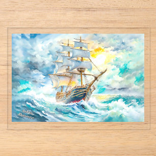 Altes Segelboot im Sturm  Acryleinladungen