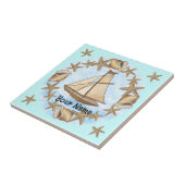Altes Segelboot Tile  Fliese (Seite)