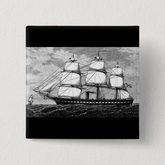 Altes Segelschiff Button (Vorderseite)