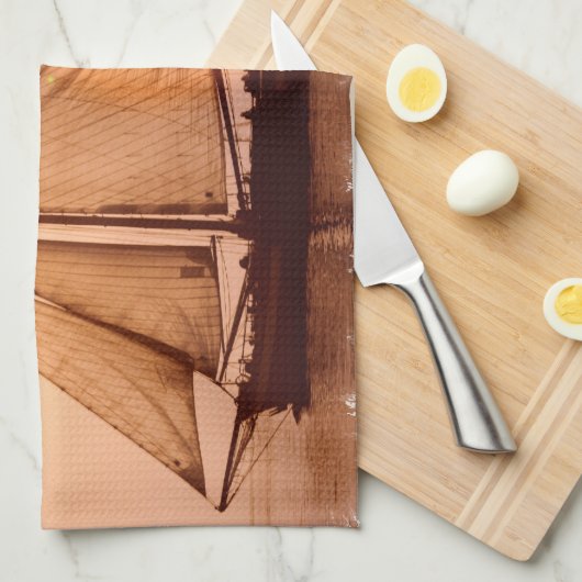 Altes Segelschiff-Geschirrtuch Geschirrtuch (Viertel Falte)